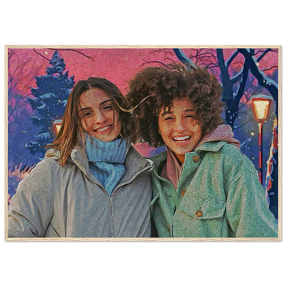 Personalized Christmas wall art for cozy homes, with high-quality winter landscape art prints that add a festive atmosphere to your living room or bedroom. These custom paintings are ideal as Christmas gifts, offering a unique and heartfelt way to celebrate the holidays